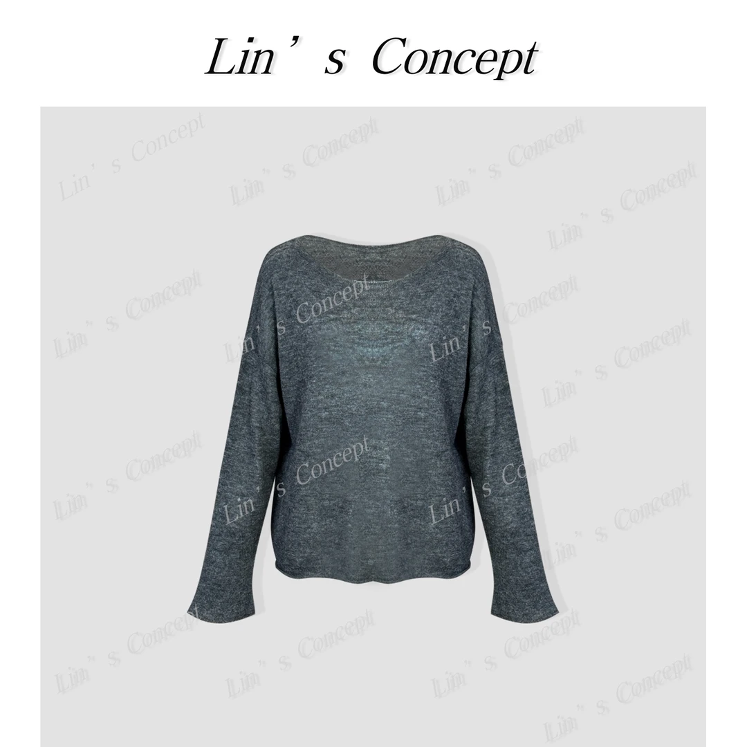 【Lin's concept】设计师老钱纯色针织上衣DL2406568