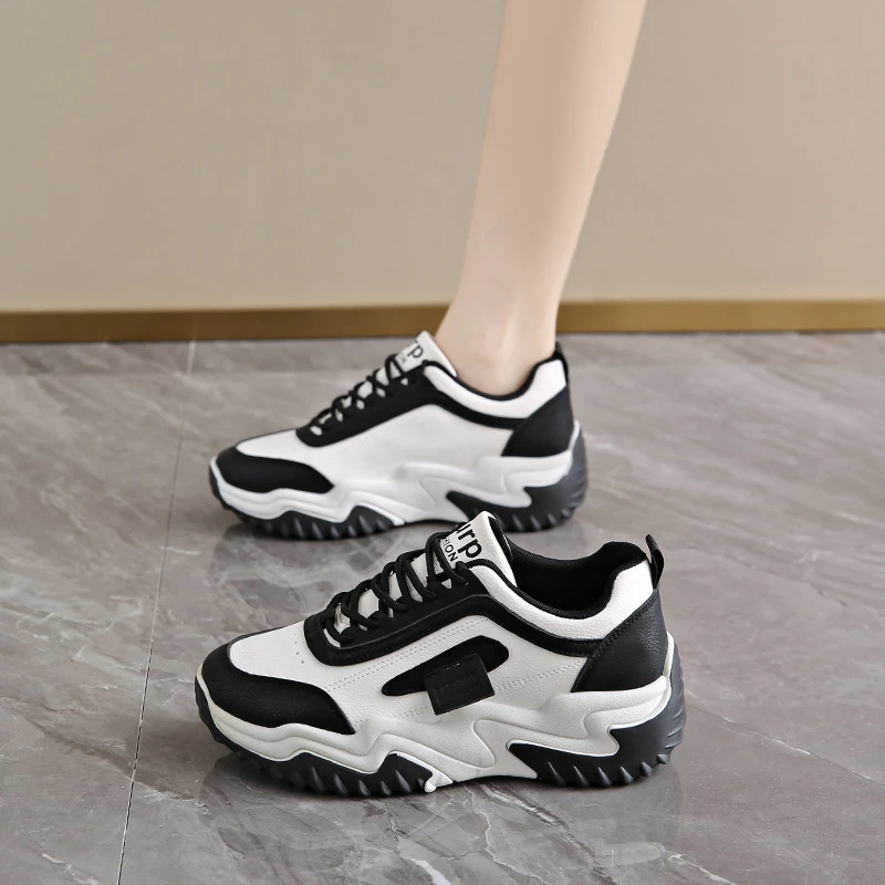 韩版老爹鞋女2025秋季新款透气运动鞋女ins潮学生厚底休闲鞋女Y01