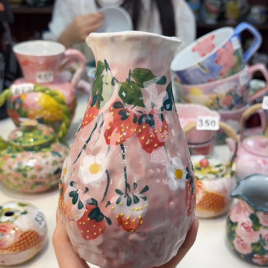 瓷片景德镇手绘高温釉下彩陶瓷茶具