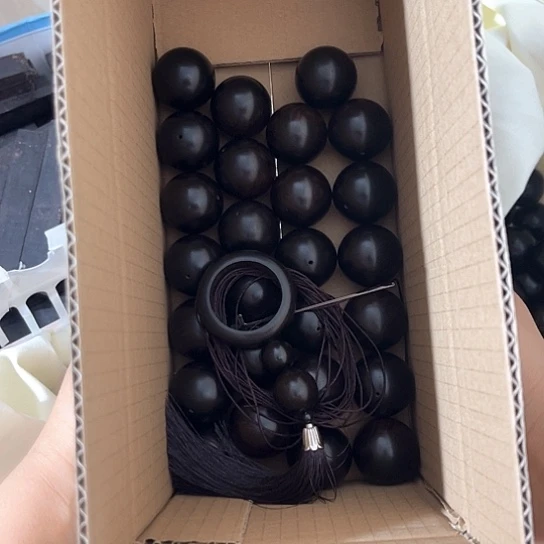 已***衷木紫光檀珠子26颗带跑环后钩针