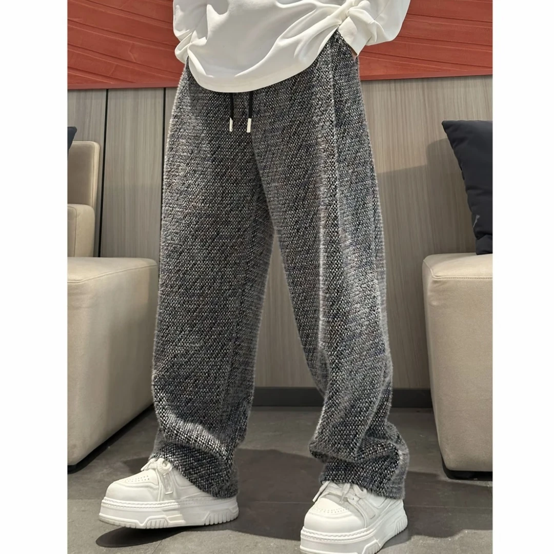 新款百搭韩版ins加厚绒面宽松舒适垂感时尚潮流高级感休闲裤