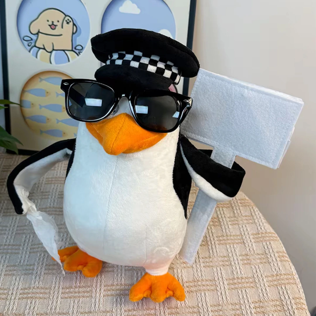 高雅人士企鹅玩偶抽象表情包毛绒玩具可爱搞怪举牌企鹅公仔送朋友