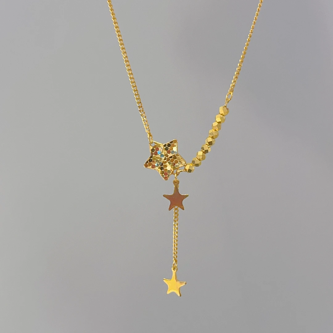 5G工艺足金碎碎冰星星套链