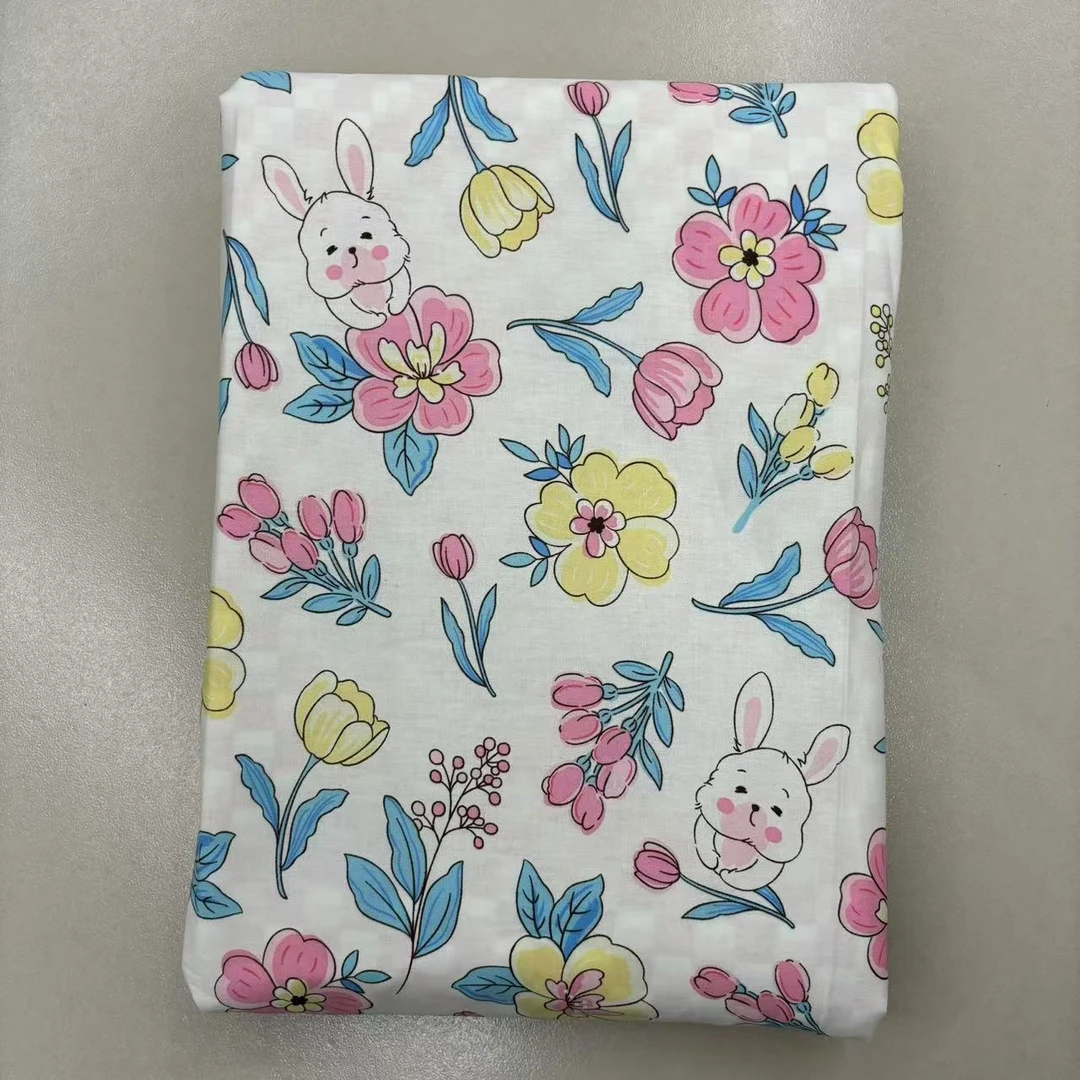 【福利】甜心小兔-白：100棉纯棉喷气印花双人被套