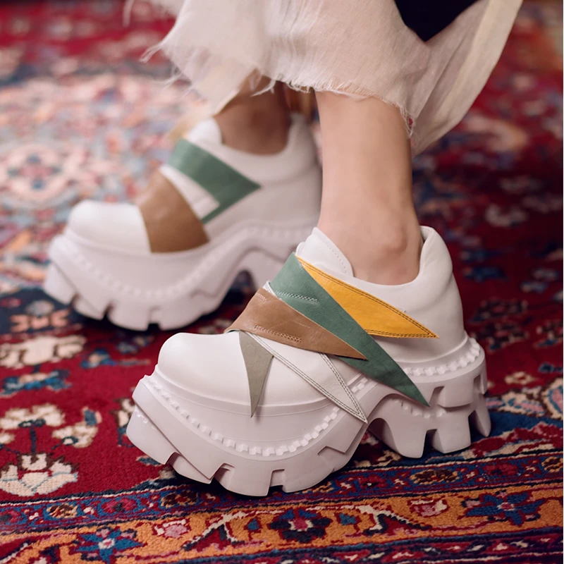 『五福』上新创构者原创设计师品牌四季鞋百搭时尚女真皮圆头 72806