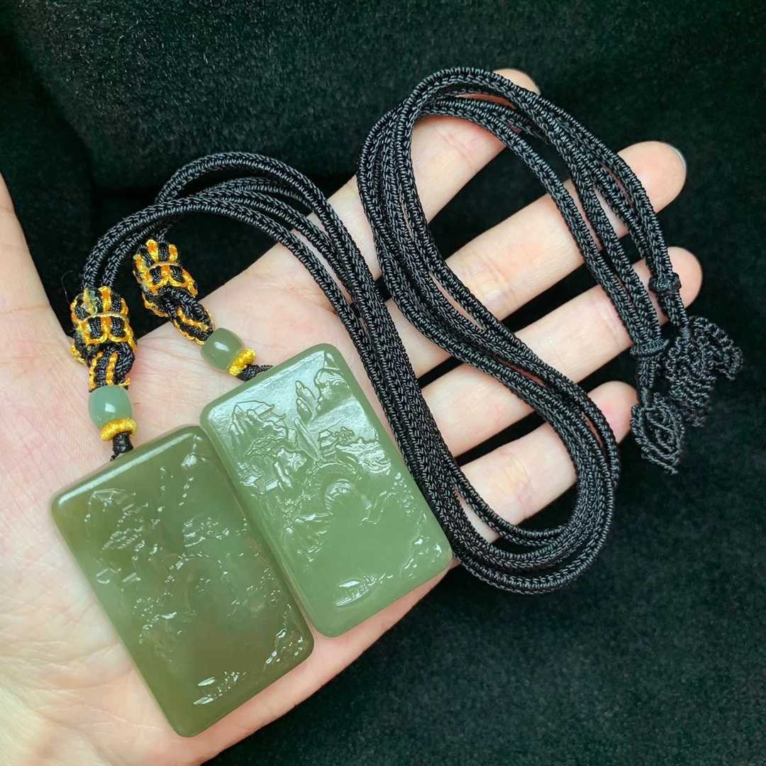 【小宝珠宝】19 T05210-和田玉吊坠-多样性发一件-27x45x8mm