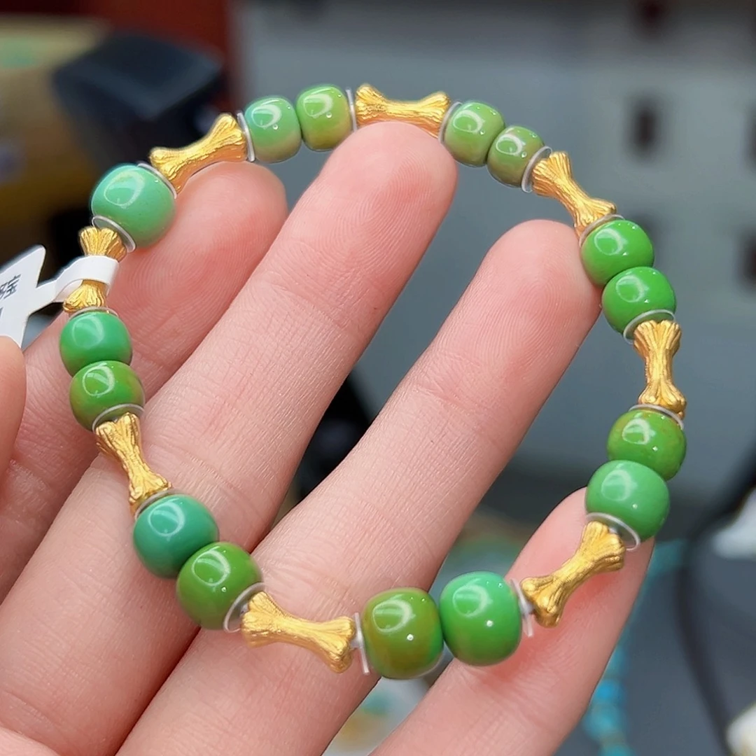 绿松石珠宝奇石18K金镶嵌