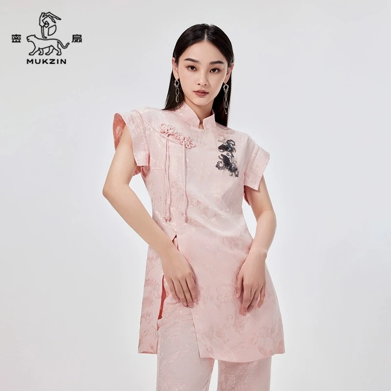 密扇凤凰于飞「碧玺」粉色新中式上下装M24BD35006352