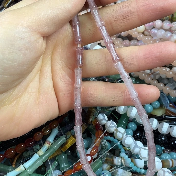 查罗石散珠合金草莓竹节一条