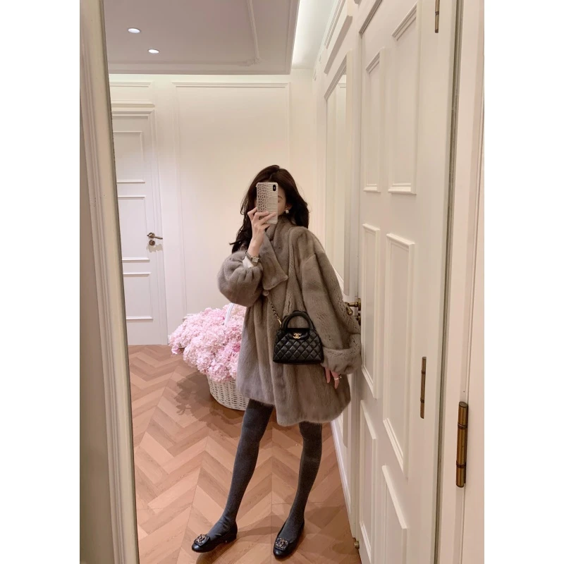 parkyeon法式秋冬巨好看高级穿搭千金风毛毛绒气质外套洋气棉服