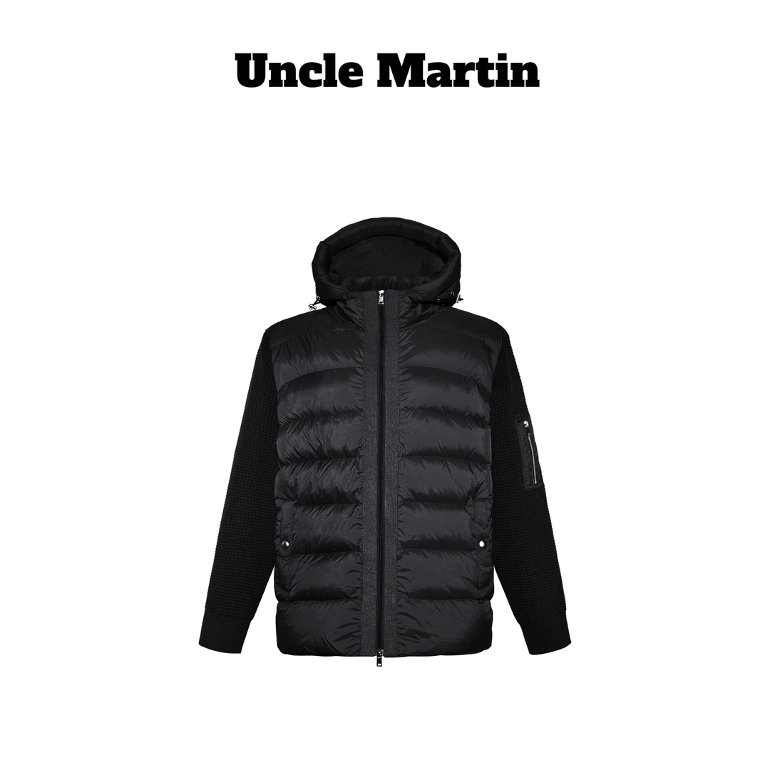 马丁叔叔 25AW 羽绒拼接连帽长袖羽绒马甲外套-698