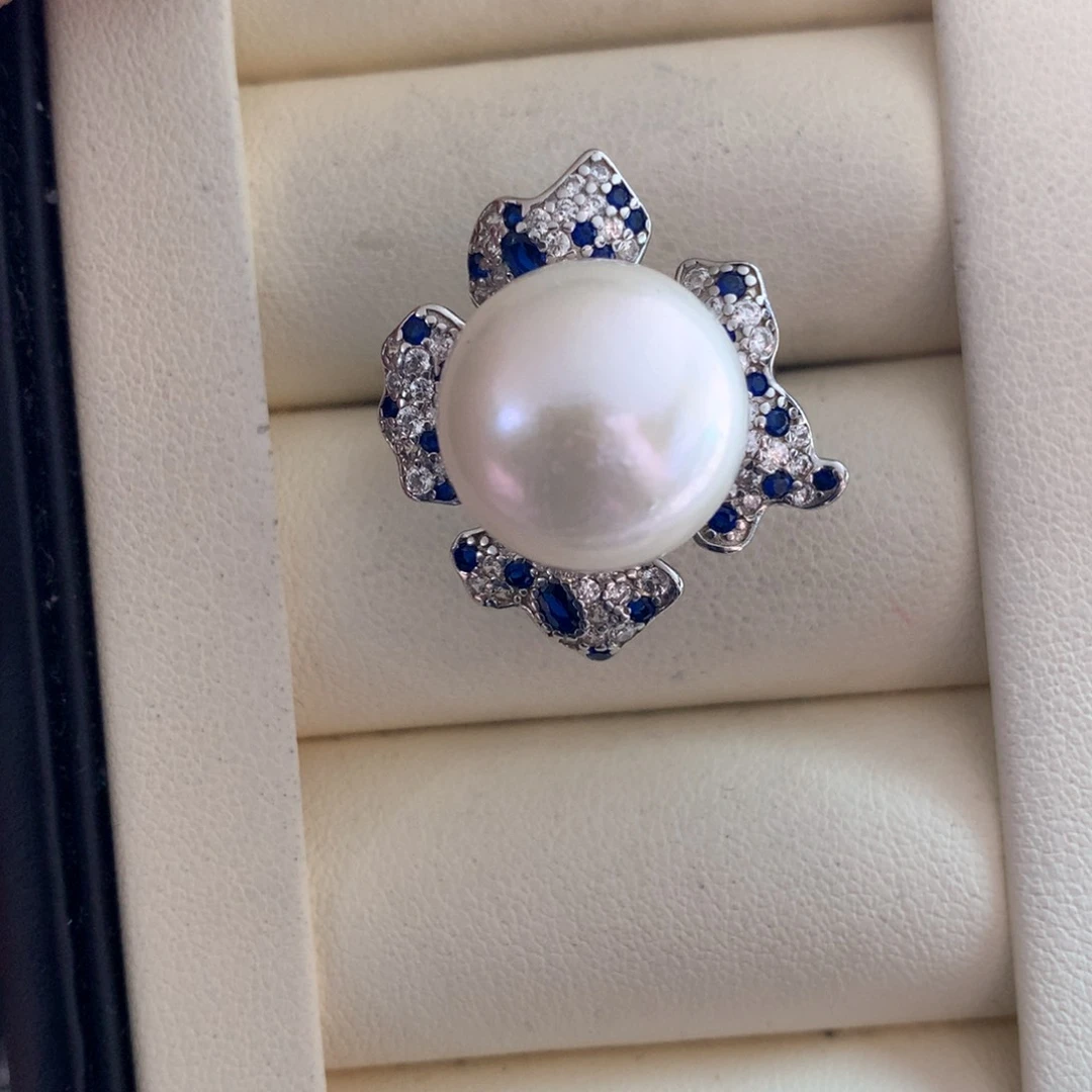 淡水珍珠戒指银S925镶嵌