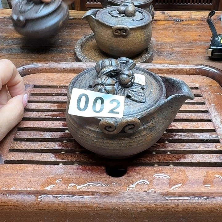 纯手工制作粗陶茶具
