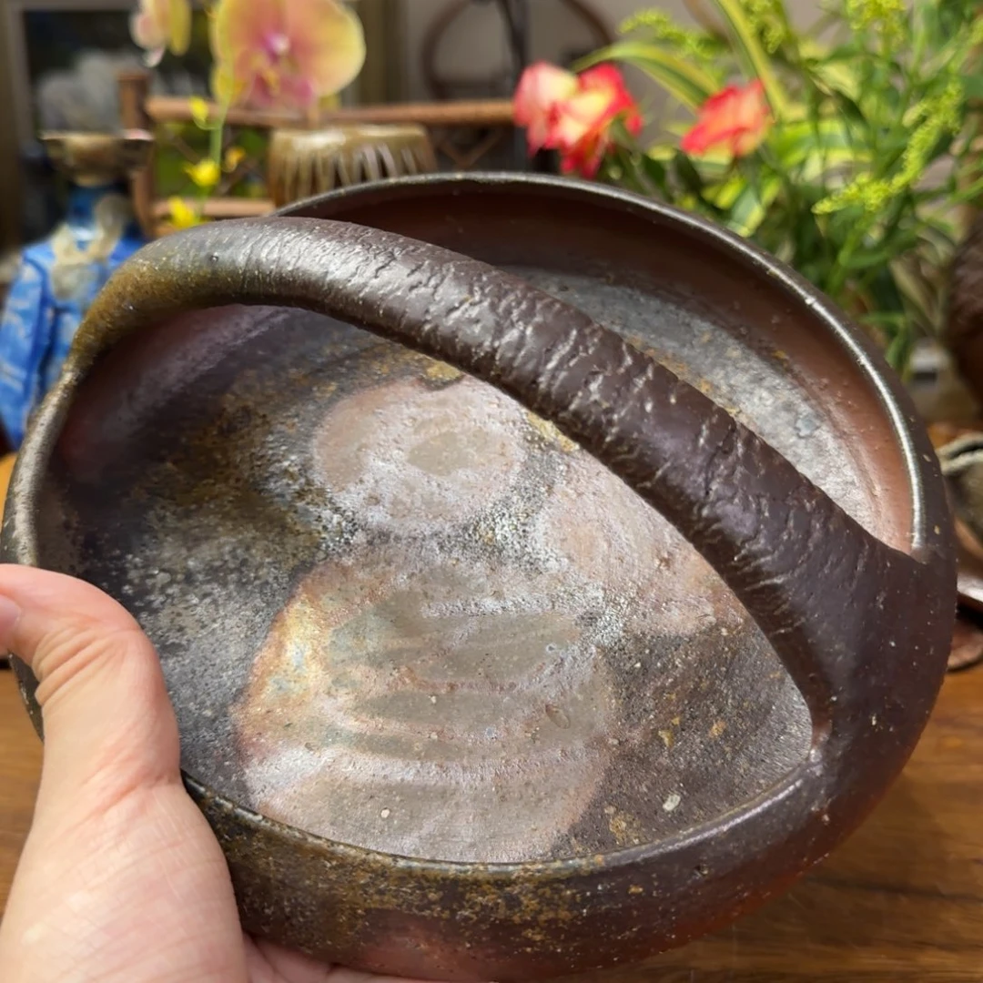 铃木美基备前烧提梁钵福利一口价