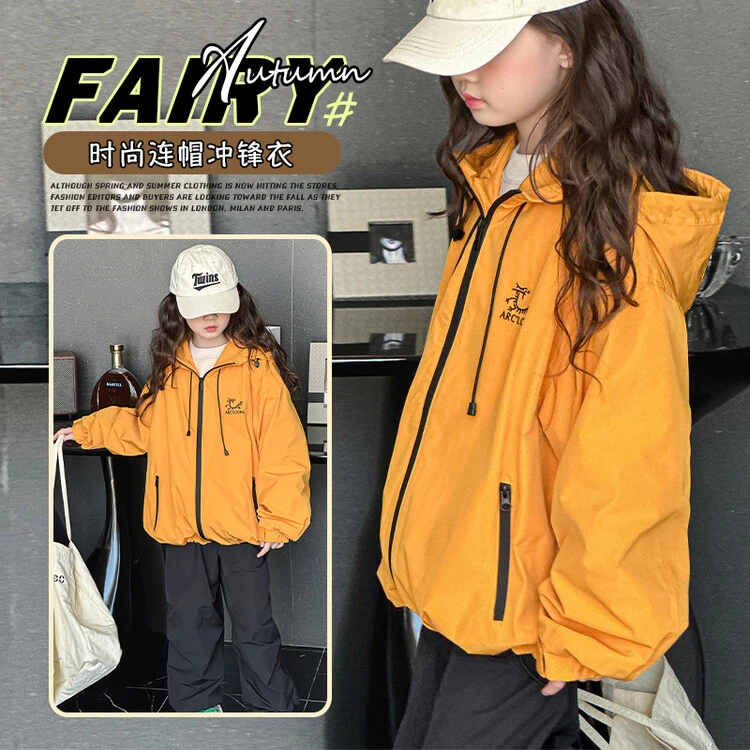 普通外套休闲春秋春季绣花女童中大童运动