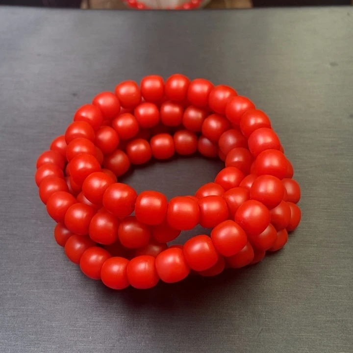 未镶嵌9咪老型珠108颗哑光玛瑙/玉髓