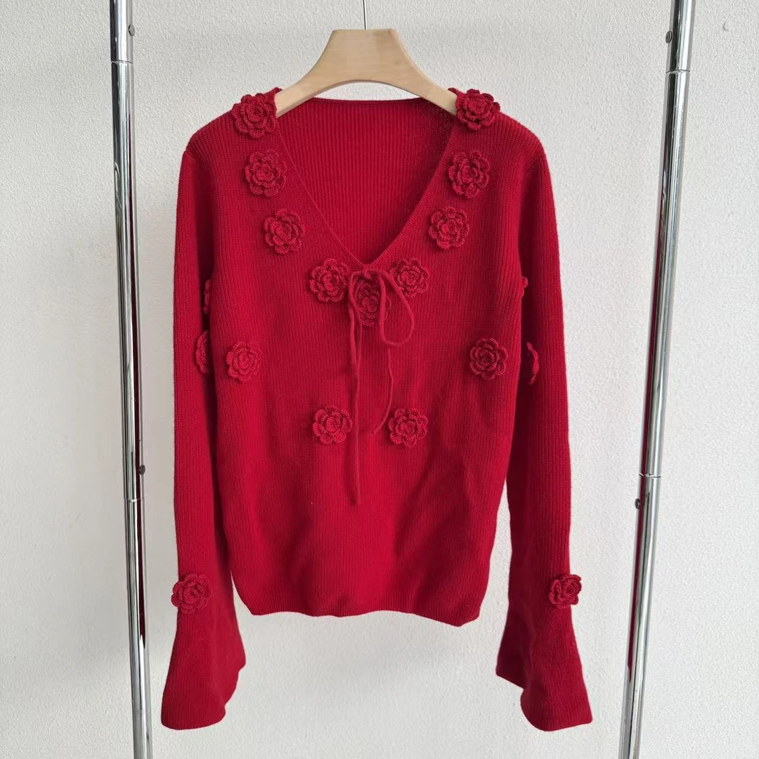 【熙薇品牌】 休闲设计师上衣毛衣Ad9165