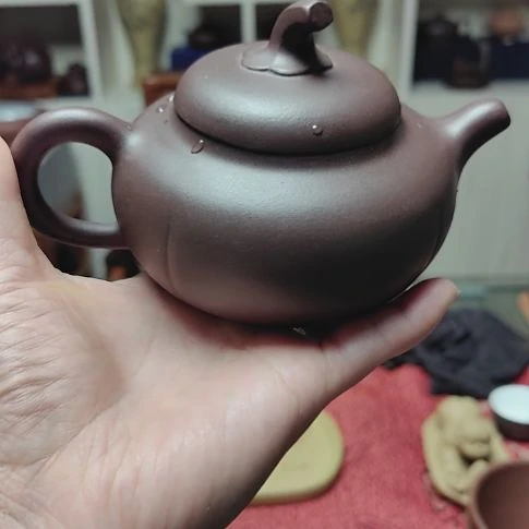 茶杯紫砂金瓜壶220cc手工制作