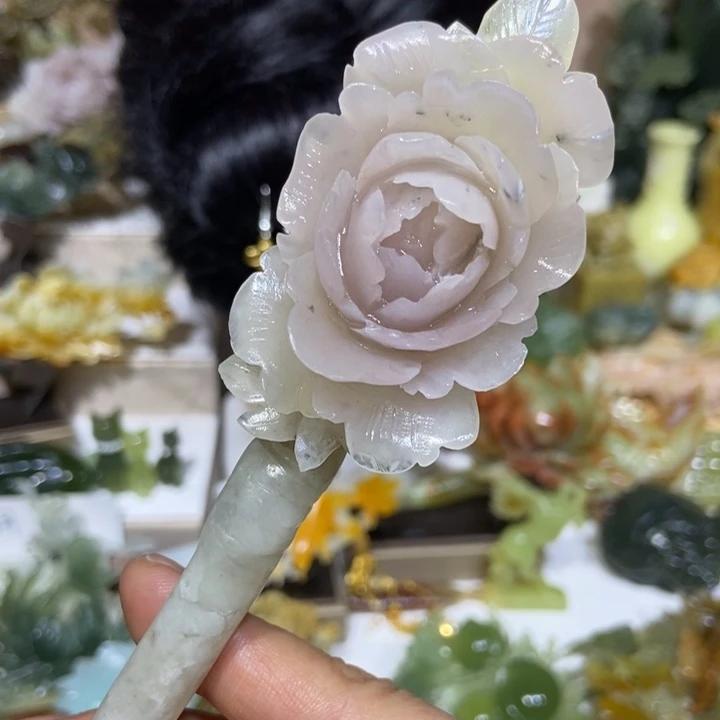 蛇纹石玉未镶嵌发饰