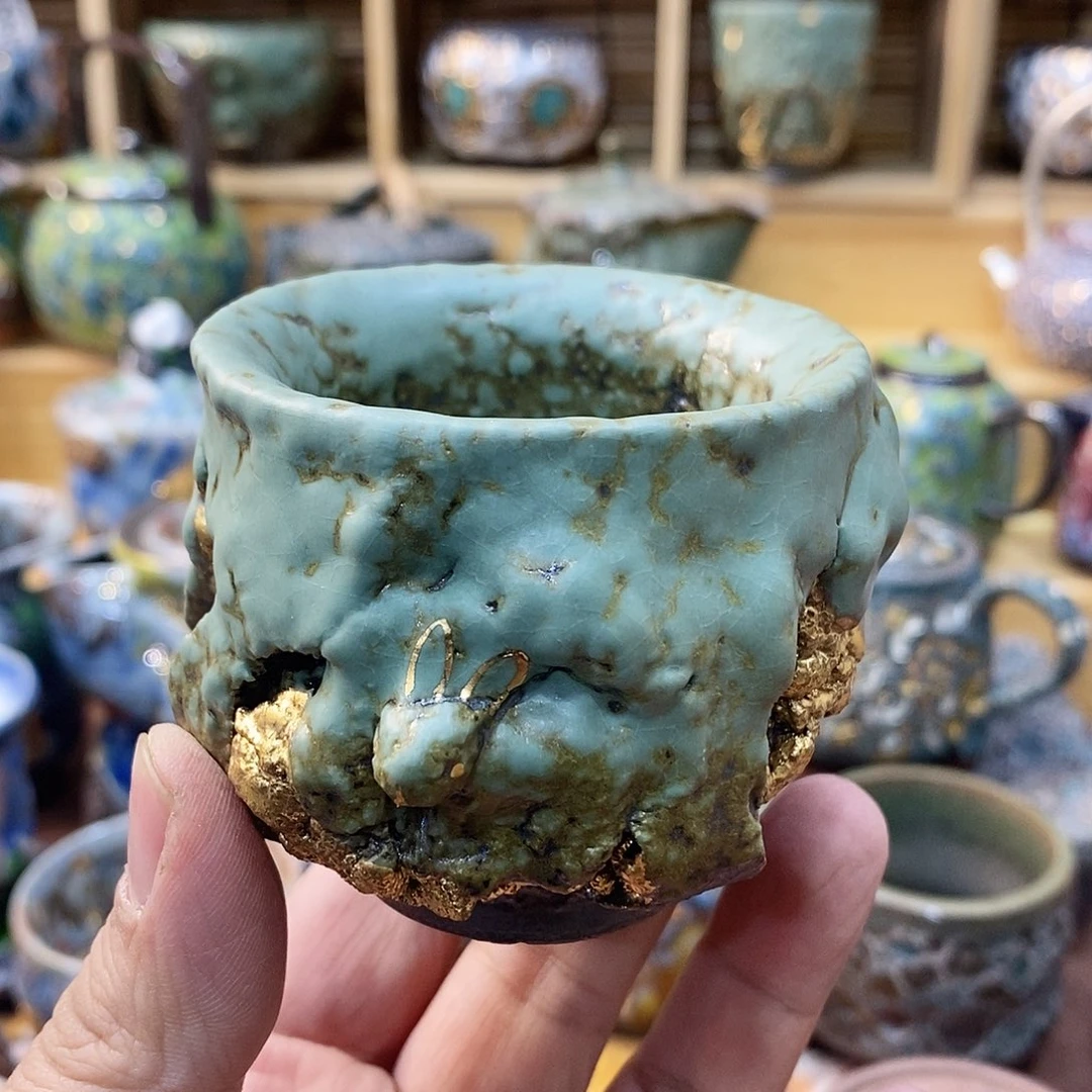 粗陶志野柴烧茶器