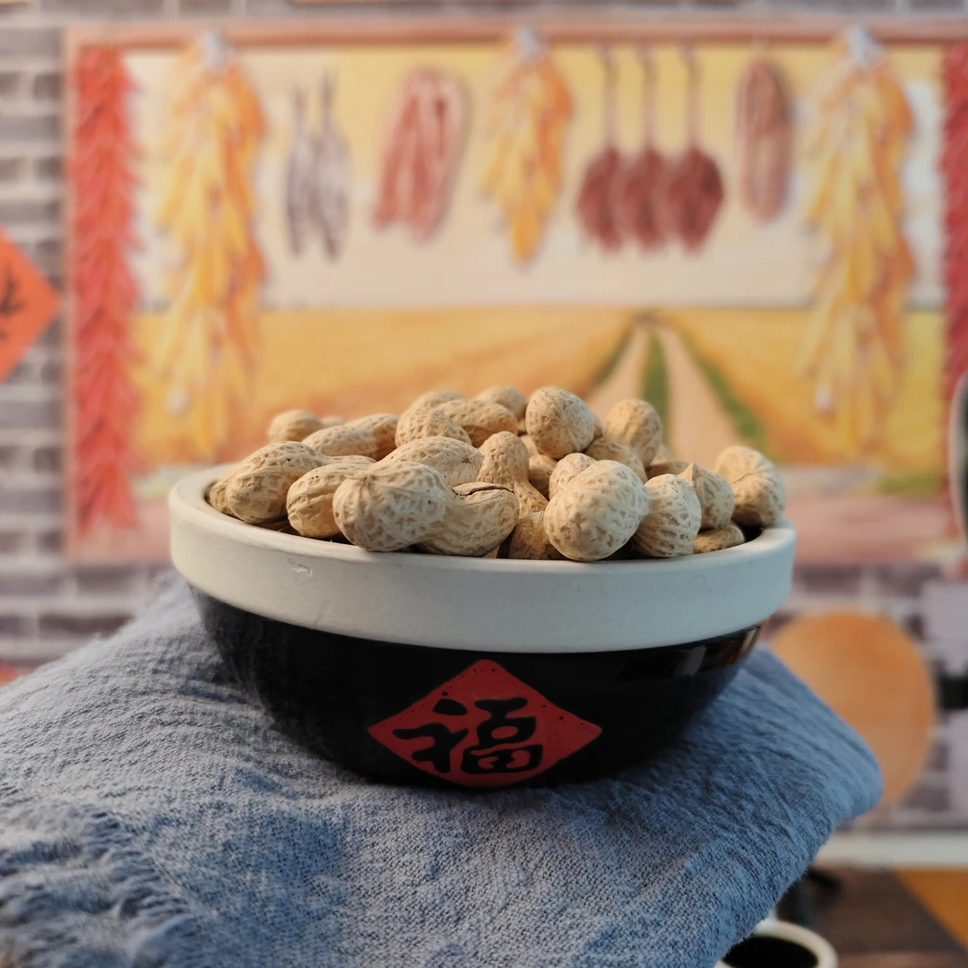 农村手工铁锅炒小籽花生红皮原味带壳酥脆传统炒制零食解馋