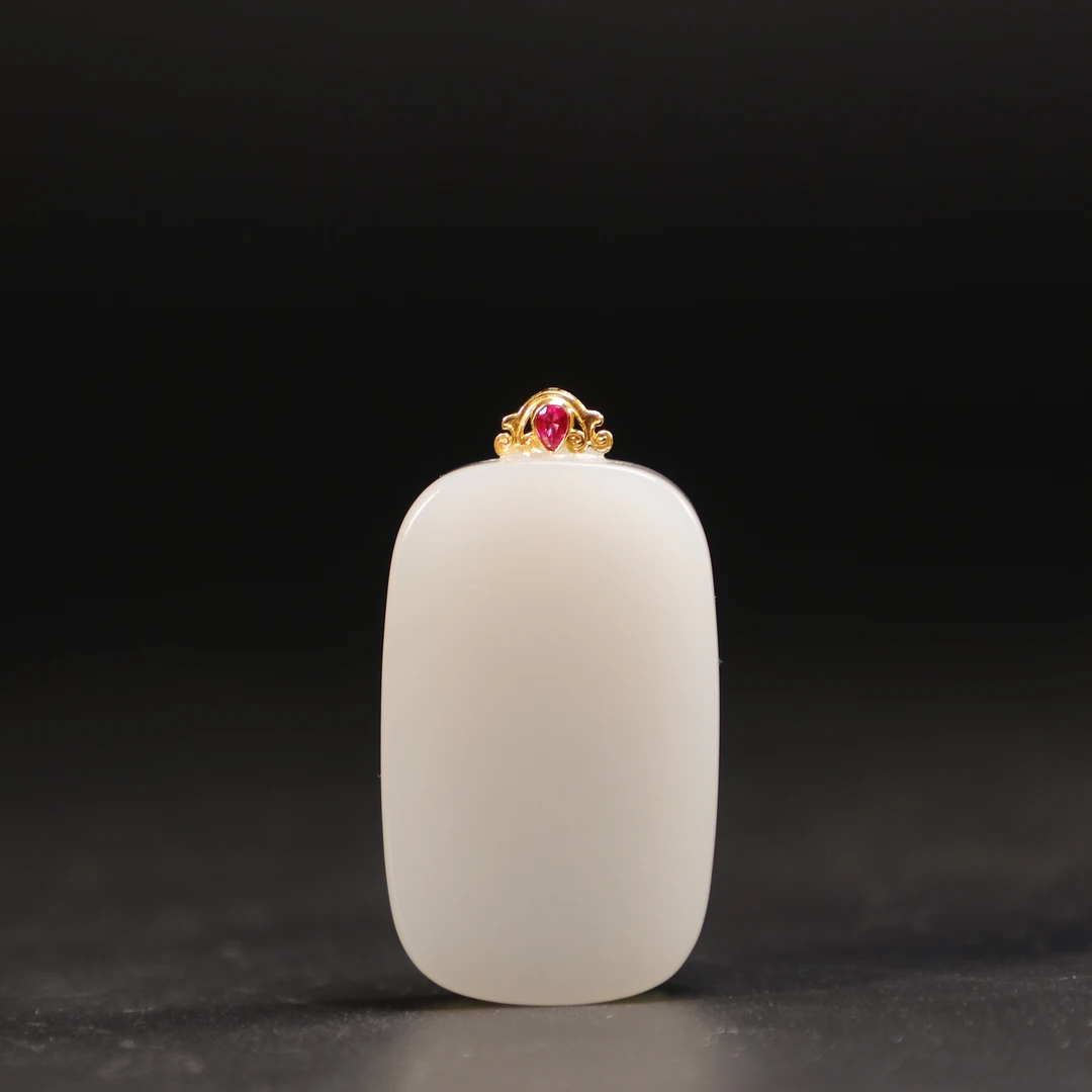 lot8804和田玉烟紫平安无事牌/云南典藏