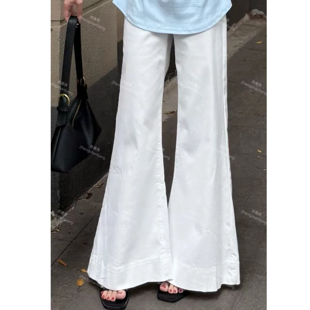 ZSL （港岛牛仔）不贴腿直筒微喇叭牛仔裤垂坠感直筒显瘦牛仔裤