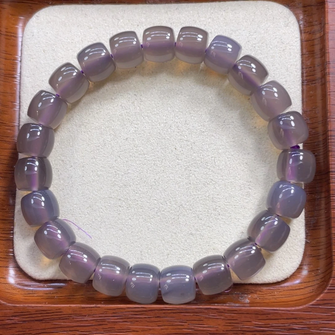 硅化玉未镶嵌颈饰烟紫玛瑙