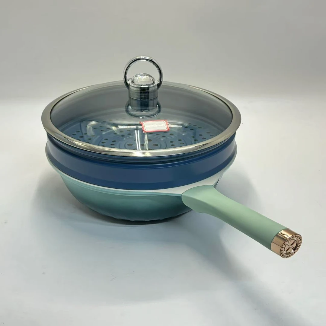 （品质福利）金嫂子-32cm三代真空不粘炒锅渐变绿全灶通用（B37）