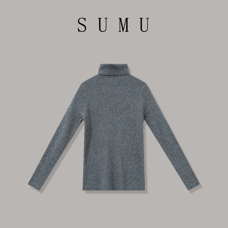 宿慕SUMU 女款高领毛衣12-17冬季2024新款时尚百搭针织衫D9100A