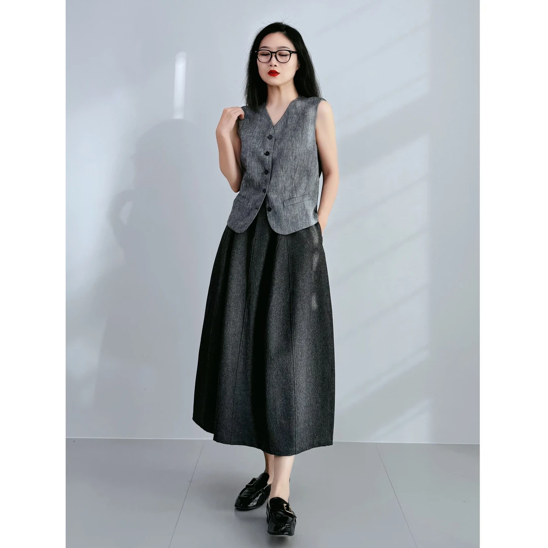 WMRJ【灰色西装马甲】百搭时尚三季可穿灰色西装马甲