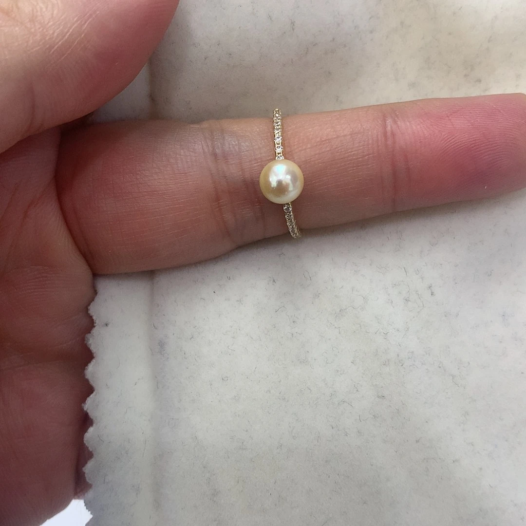 海水珍珠戒指银S925镶嵌