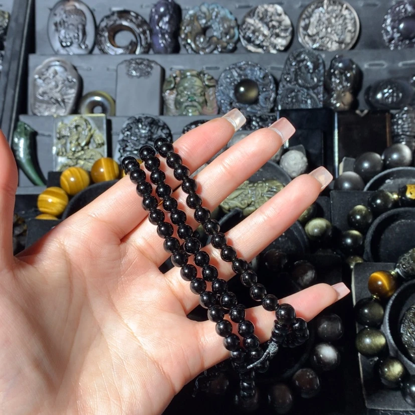 【闪购商品】黑曜岩珠宝奇石未镶嵌黑*