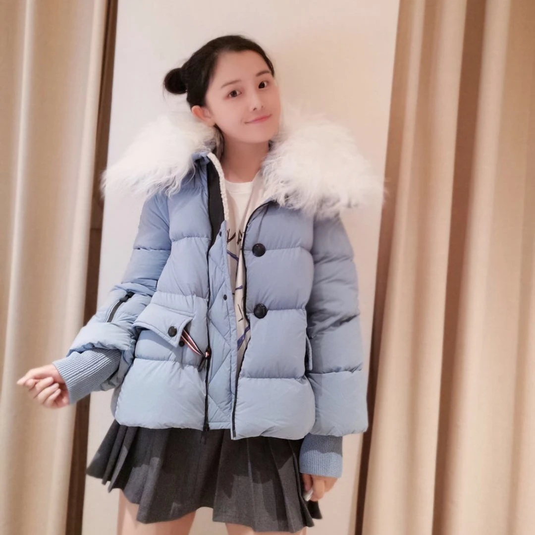 99新 MONCLER 盟可睐滑雪羽绒服 大毛领 1码 00514