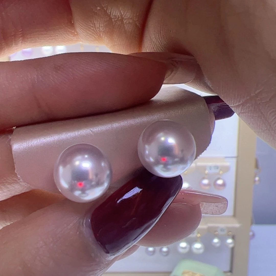 淡水珍珠耳饰18K金镶嵌