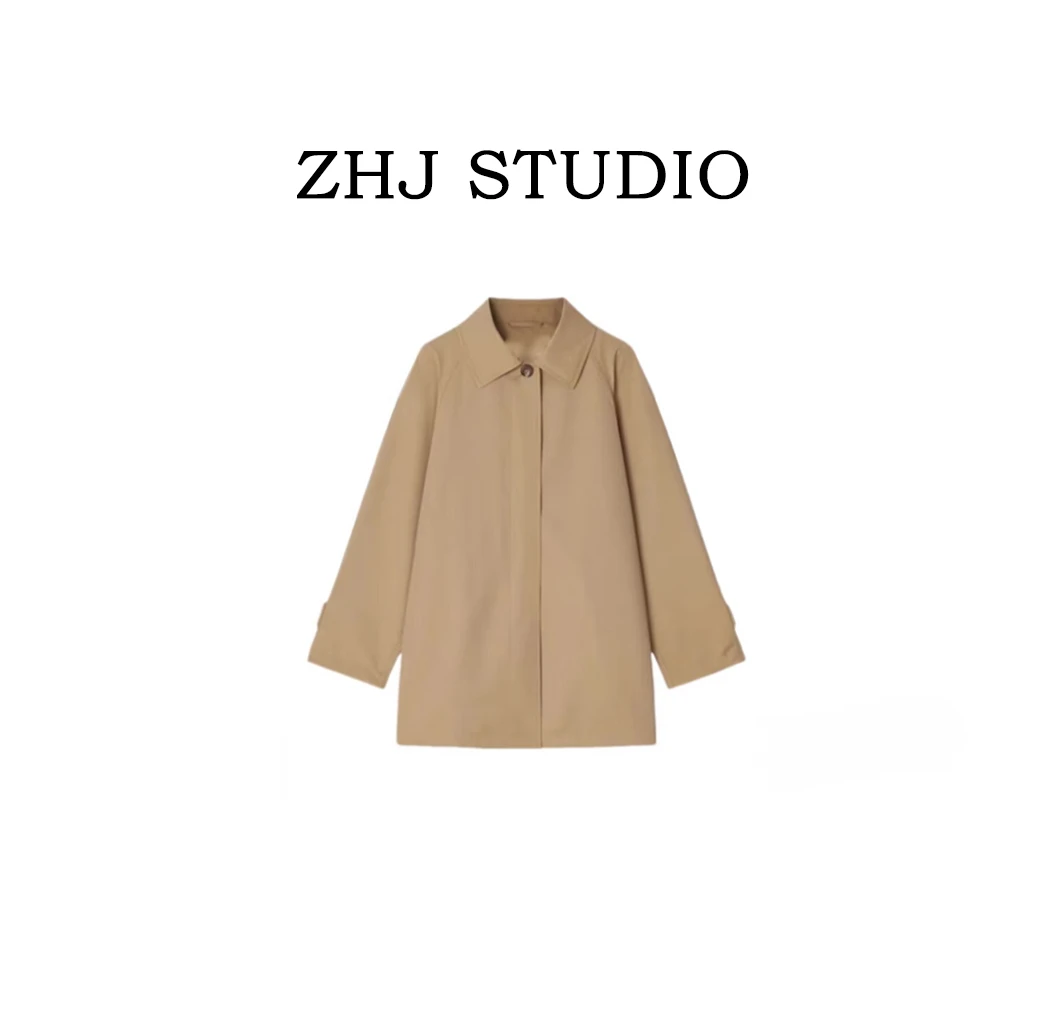 【胡哥严选】小d禾家2025春季新款精纺平纹布风衣气质时尚