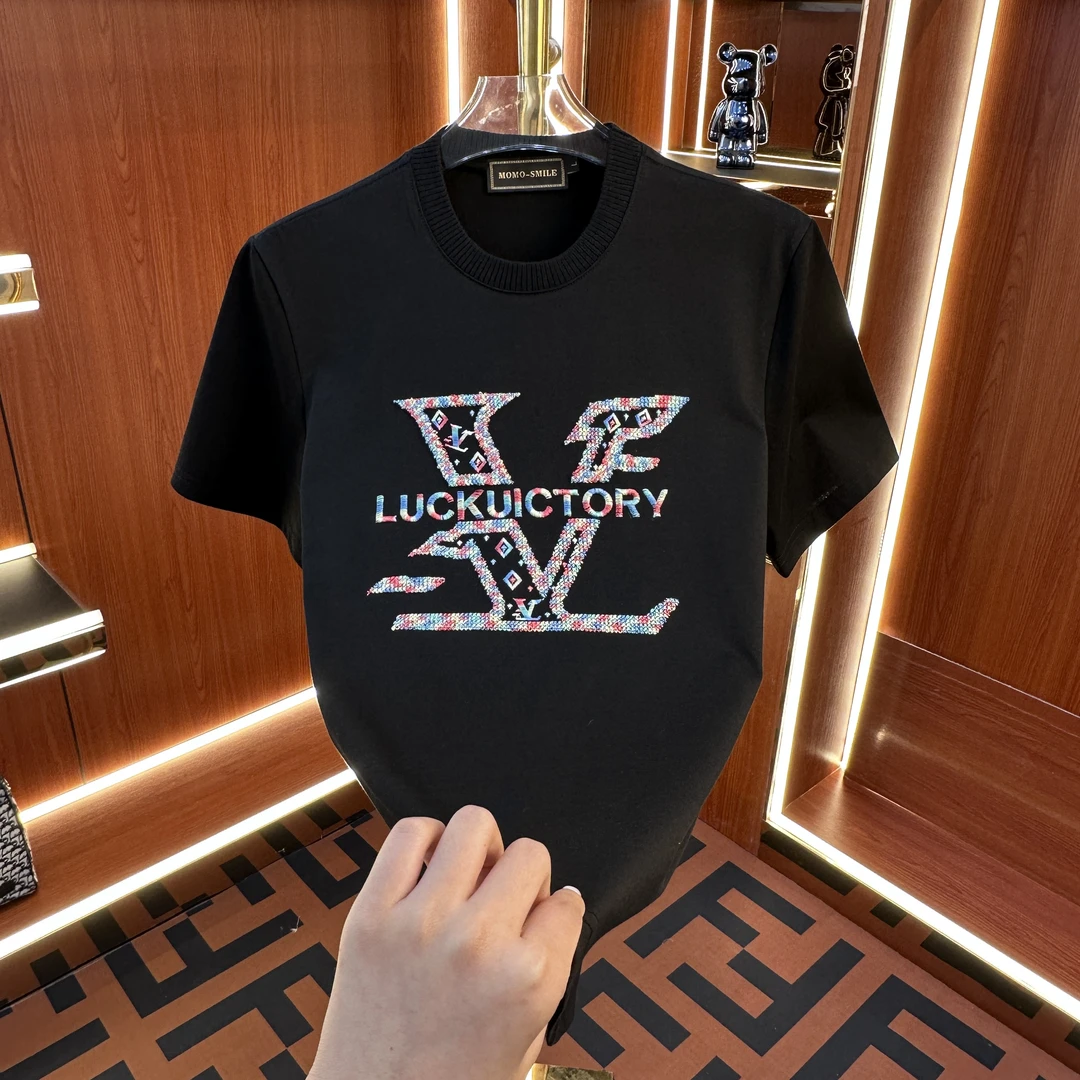 【CCS】2025夏季新款圓領男士輕奢半袖修身設計師刺繡T恤款9232款