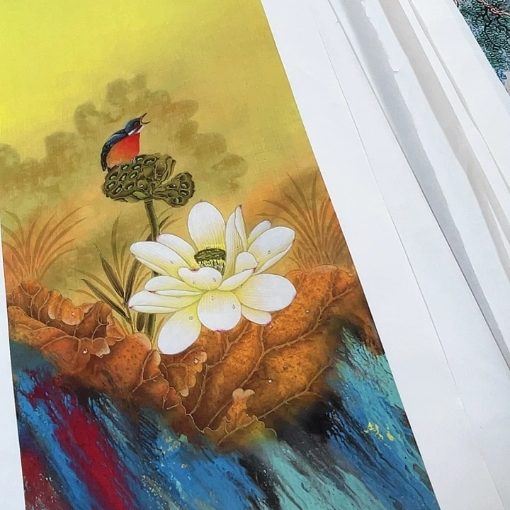 国画书画描金拓染手写