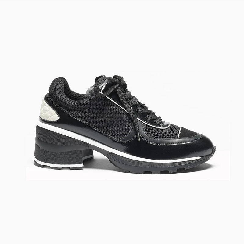 【mimius】U 25K经典黑白撞色高跟运动鞋(跟高5cm) 汉服 WG10306