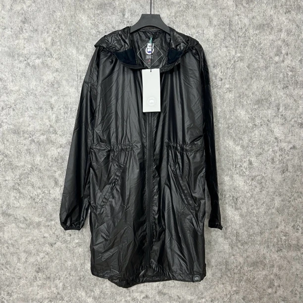 未使用 maje 加拿大鹅黑色中长款连帽外套