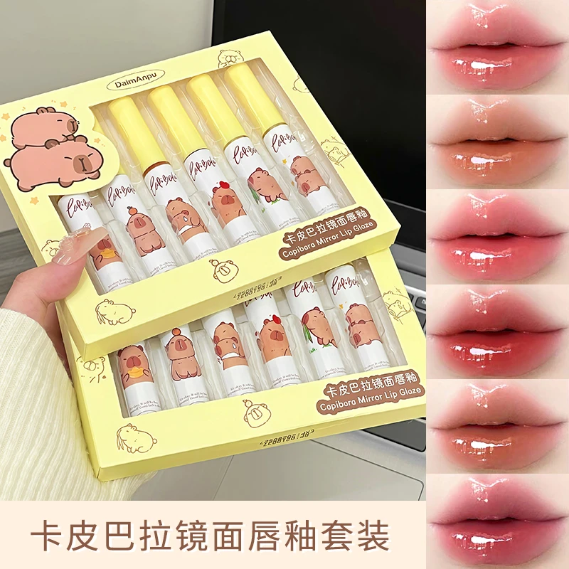 真的好嫩！卡皮巴拉镜面唇釉显白纯欲素颜显气色水光感韩系唇蜜