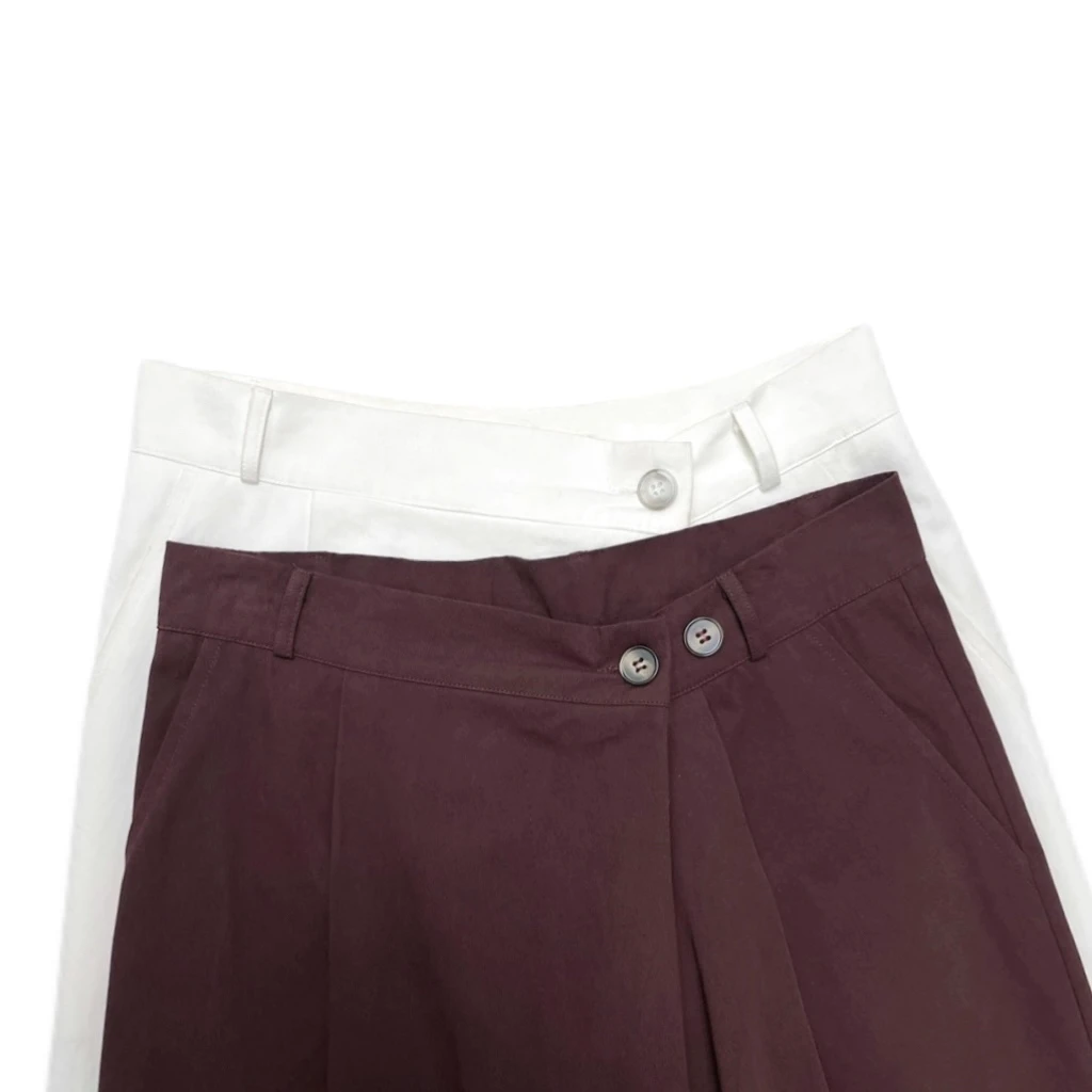 Loosen Up【加州落日】设计师款宽松复古腰部斜扣可调节阔腿休闲裤