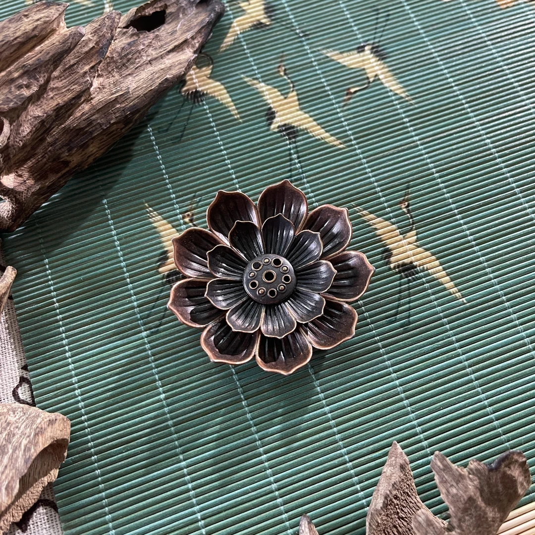 莲花香插摆件沉香线香香托香盘香座香插摆件