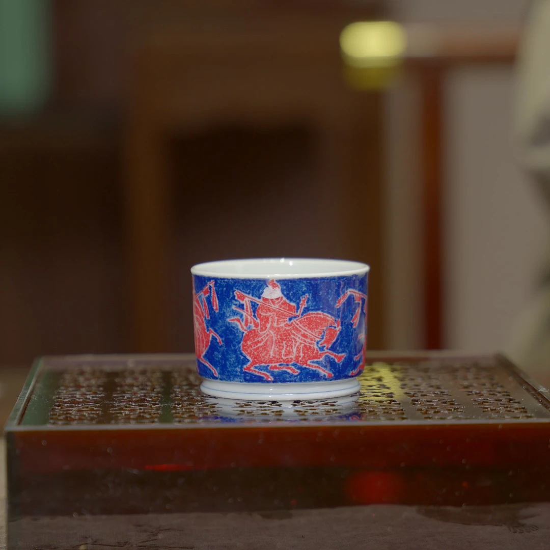 红丰窑 | 大汉雄风直口杯 80ML  景德镇陶瓷纯手工手绘茶杯茶具