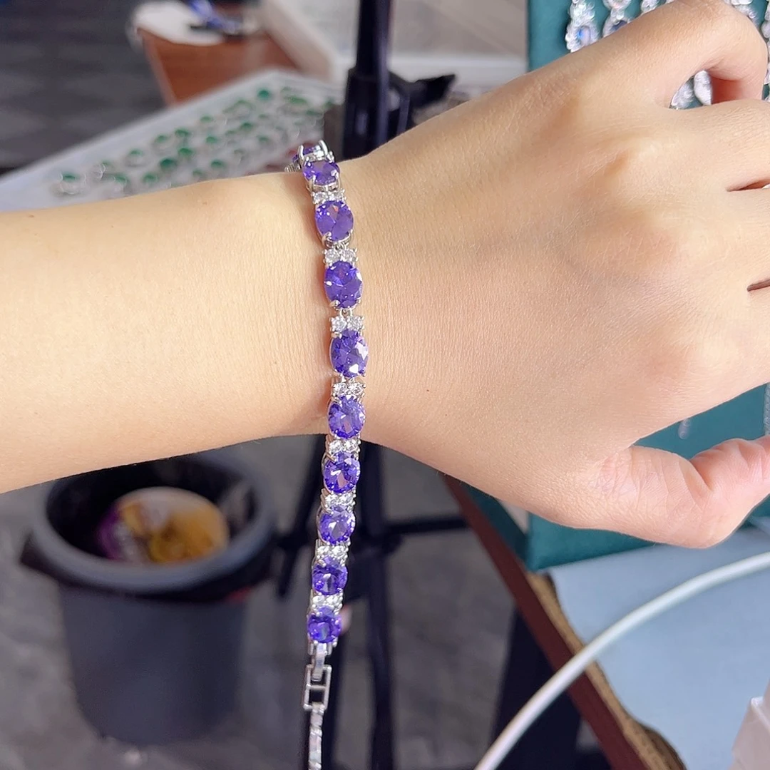 手链蓝宝石银S925镶嵌