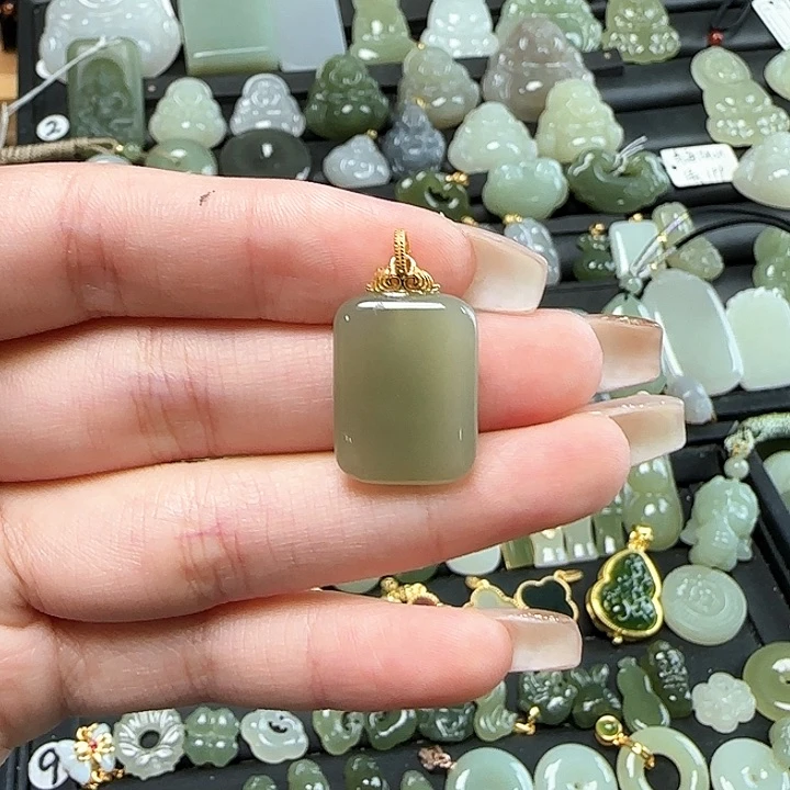 和田玉银S925镶嵌颈饰