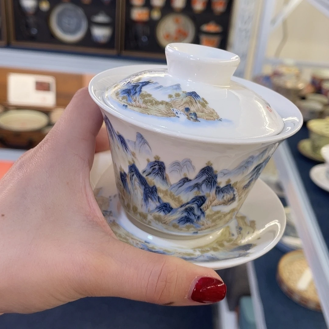 陶景德陶瓷盖碗茶具