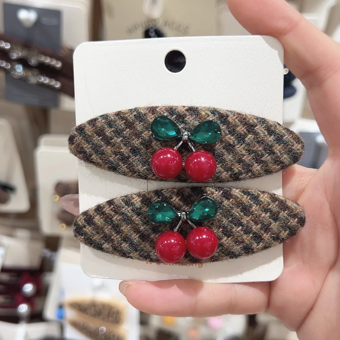 皮质铁合金樱桃掰掰夹