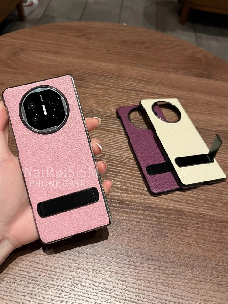 高档轻奢适用华为matex6手机壳新款折叠屏爱玛纹支架x5典藏版纯色