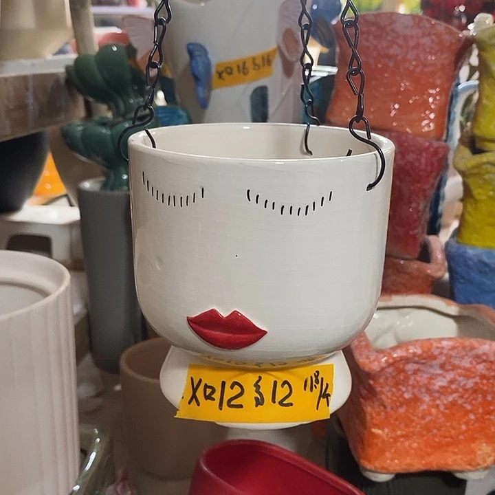 陶盆有孔 瑕疵针孔漏釉介意勿拍 口高